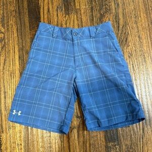 Under Armour Golf Shorts Youth XL Plaid Flex Performance